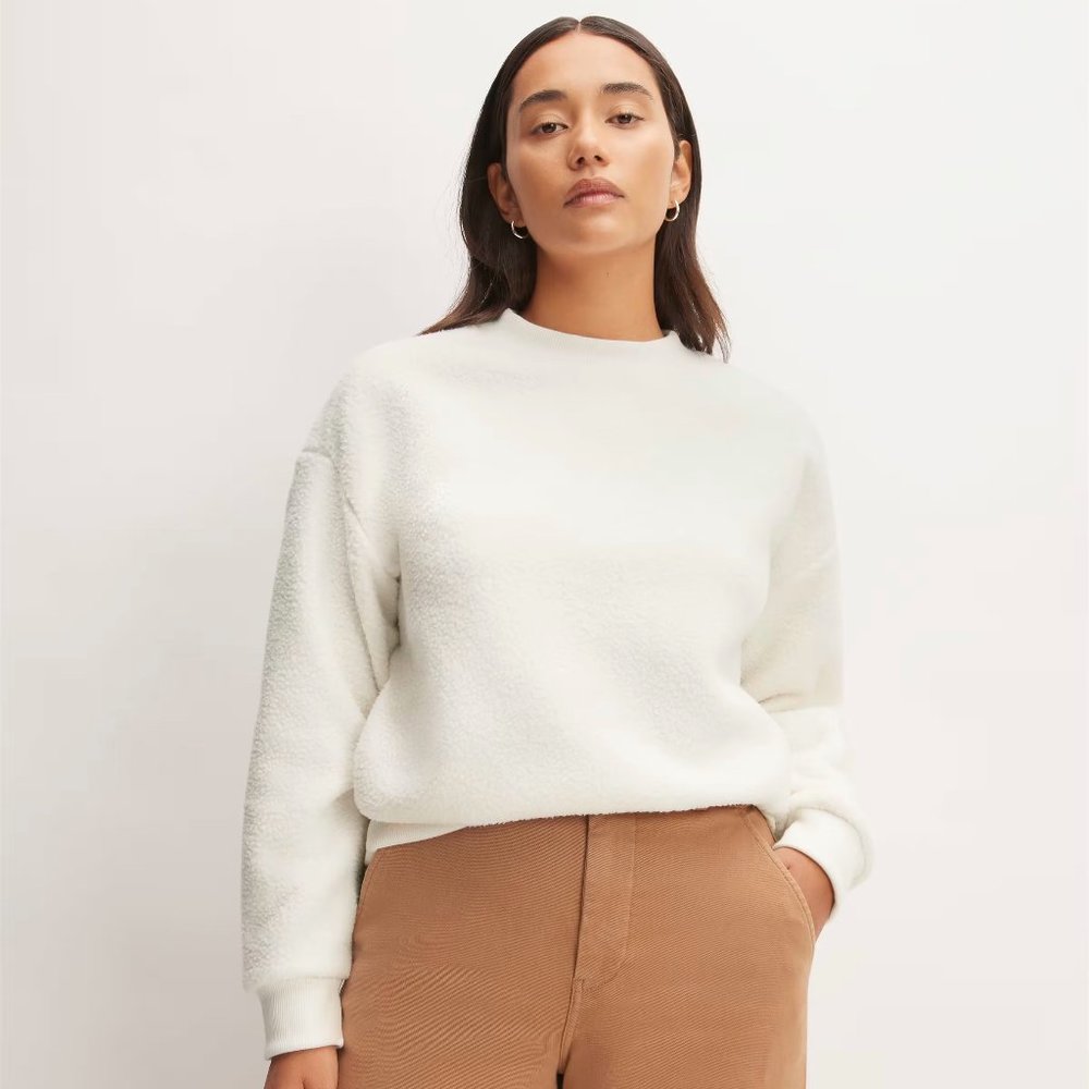 Everlane - The ReNew Fleece Oversized Crew - Bone